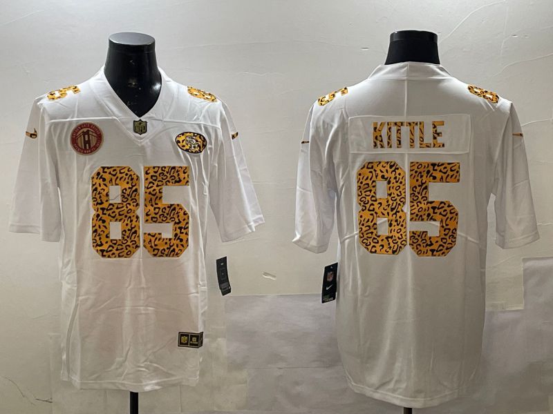 Men San Francisco 49ers #85 Kittle White Panther pattern Nike 2025 Limited NFL Jersey style 5->san francisco 49ers->NFL Jersey